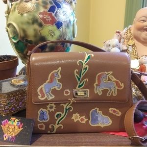 VTG Upcycled French Designer Unicorn Bag Purse